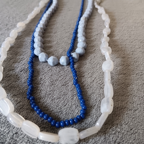 Vintage Ocean Inspired Necklace Lot Of 3 Beach Ocean Office Mermaid Blue Set - Picture 4 of 7